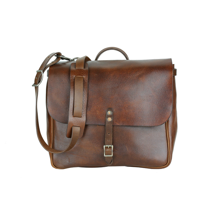 Leather Messenger Bag - Brown